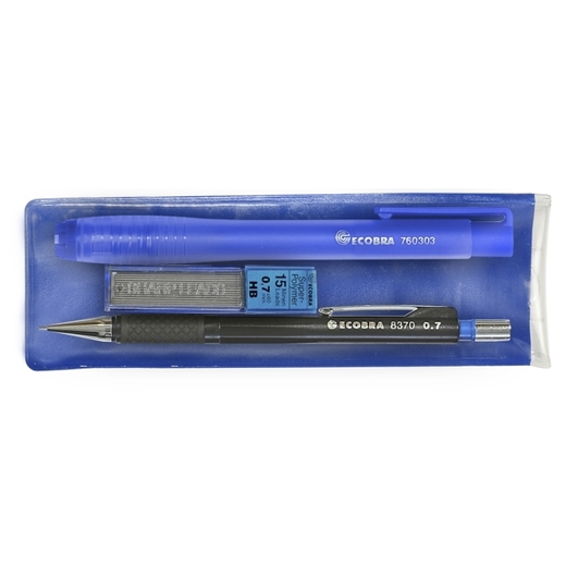 Feinminen-Druckstift-Set mit Radierstift und Feinminendose