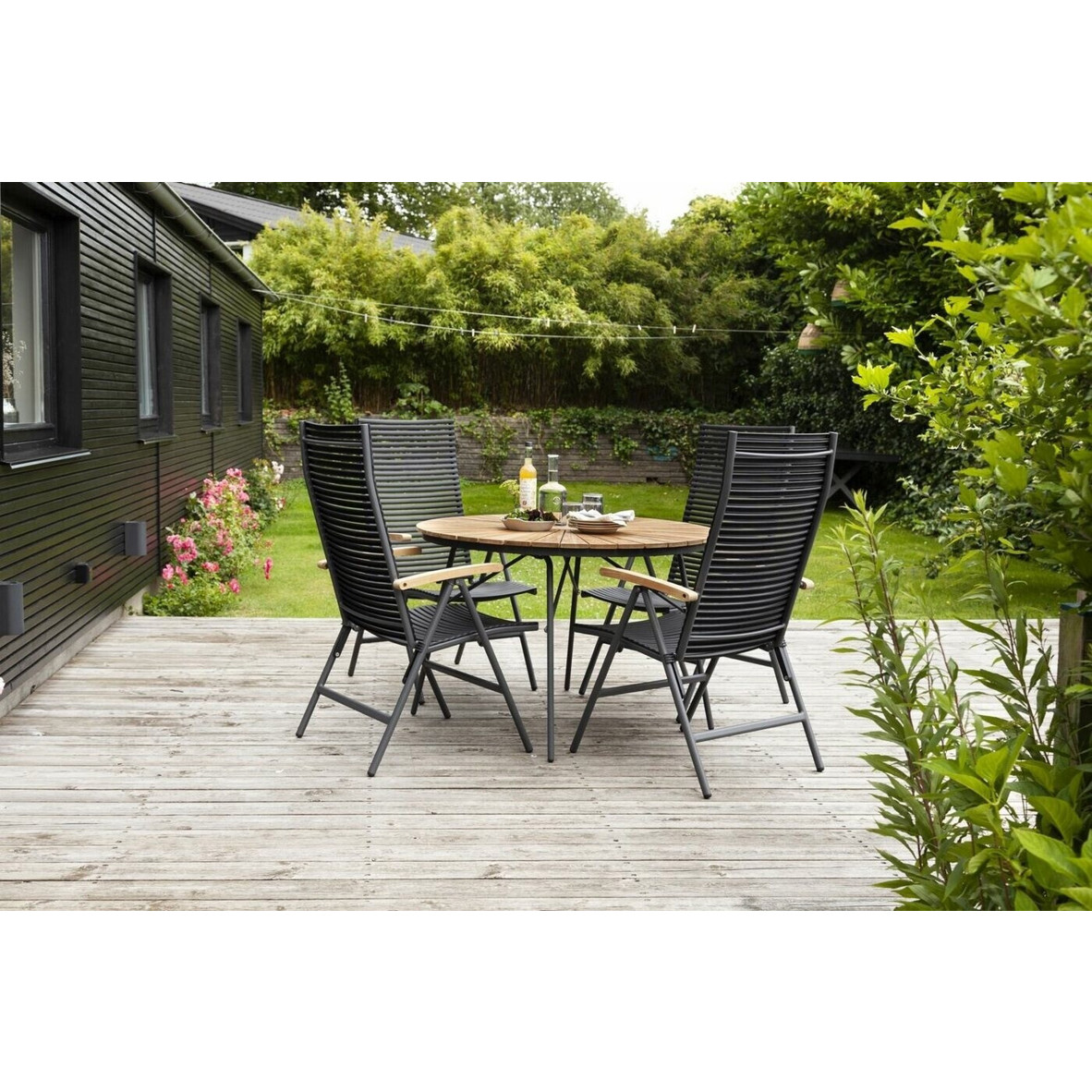 Cinas Ellen Gartentisch aus Teakholz - Ø110x73cm - Grau