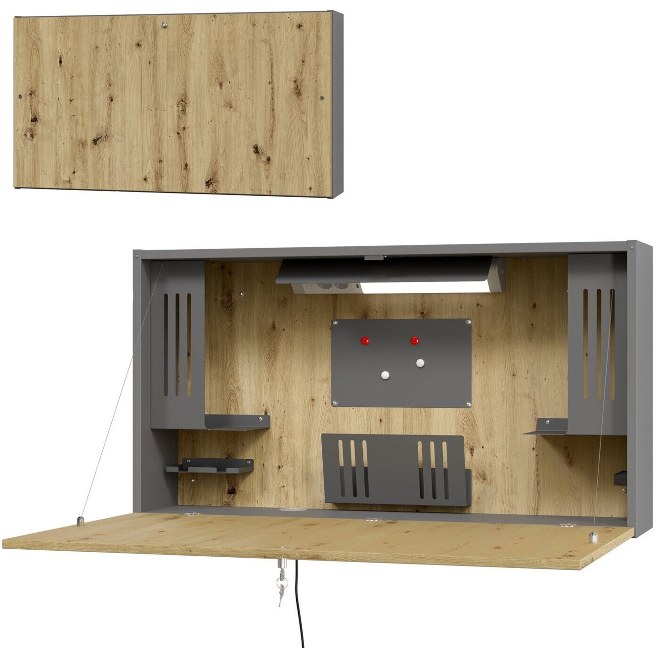 Bümö OM-WO12 Schreibtisch 119x63,4 cm in Graphit/Asteiche