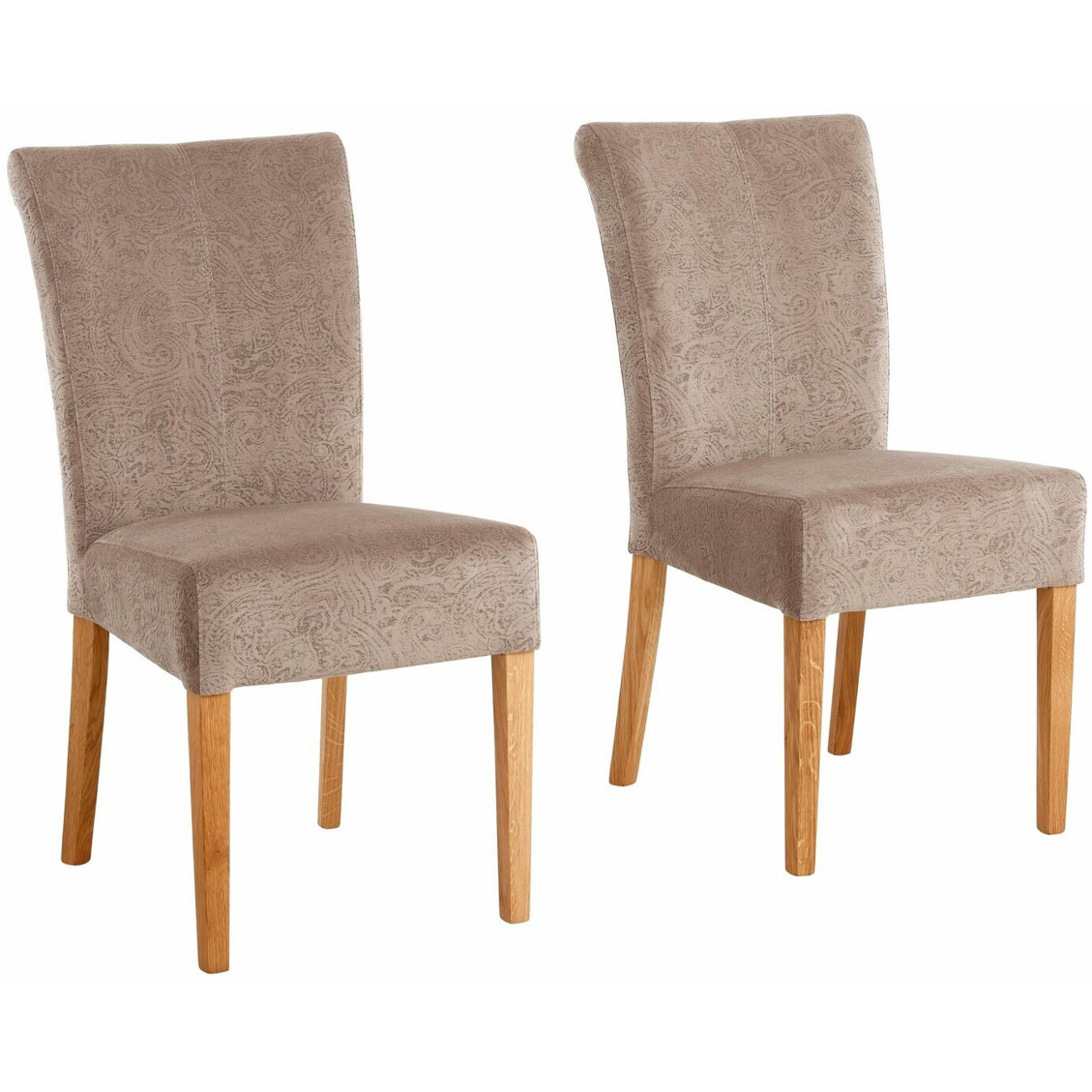 Esszimmerstuhl Queen - Polsterstuhl in Braun (46x93x64 cm, 4er Set)