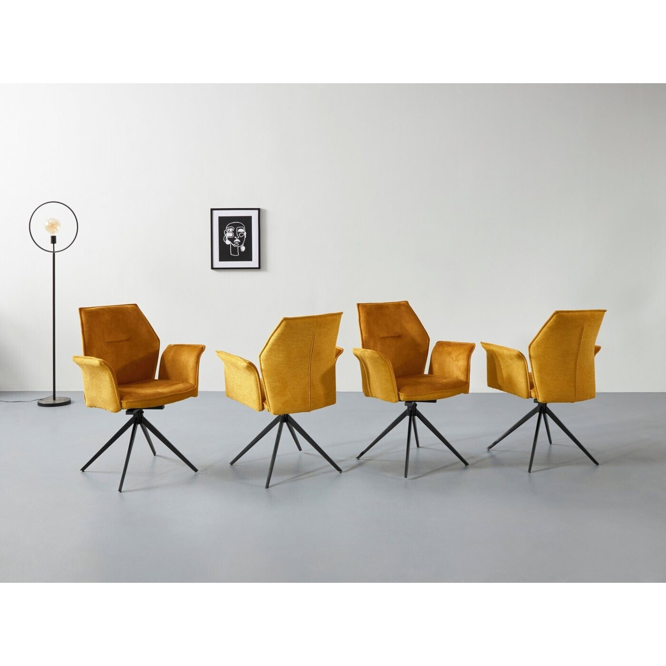 Hela Esszimmersessel SUSANNE - 4er Set - Vintage Gold - 65x92x64 cm