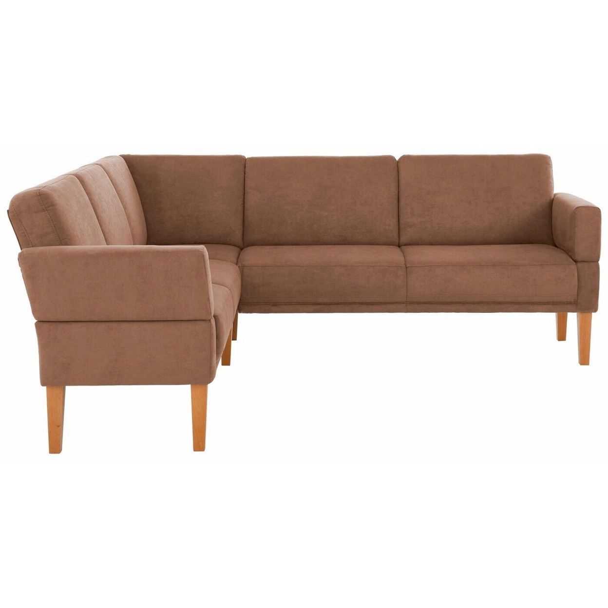 Eckbank Fehmarn - 255x98x210 cm - Microfaser in Antiklederoptik - Langer Schenkel rechts - Braun