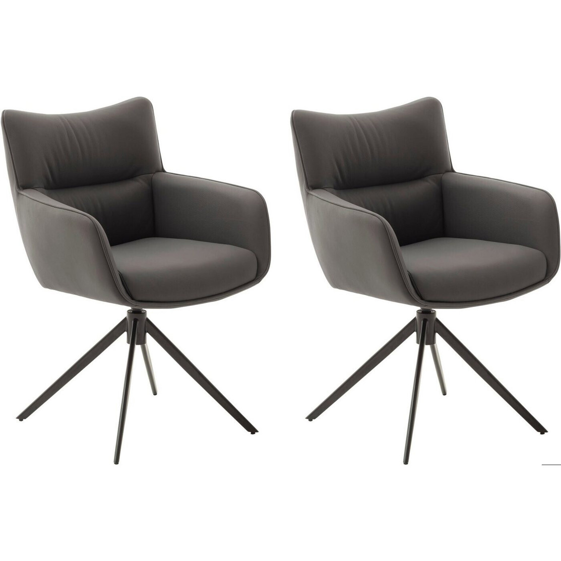 Drehbarer Armlehnstuhl Remona in Grau - Möbel Kraft - 61x88x62 cm