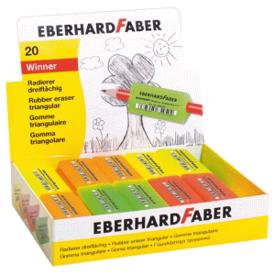 Dreiflächiger Kunststoff-Radierer 15x18x45mm
