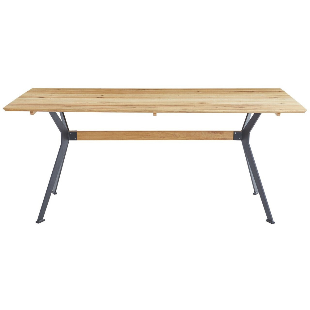 CarryHome Esstisch Wildeiche - Massivholz, Rechteckig, X-Form, 90x75 cm