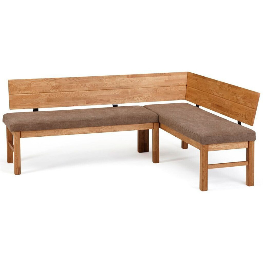 Eckbank Danny aus massiver Wildeiche - 194x155x84 cm, geölt/Braun