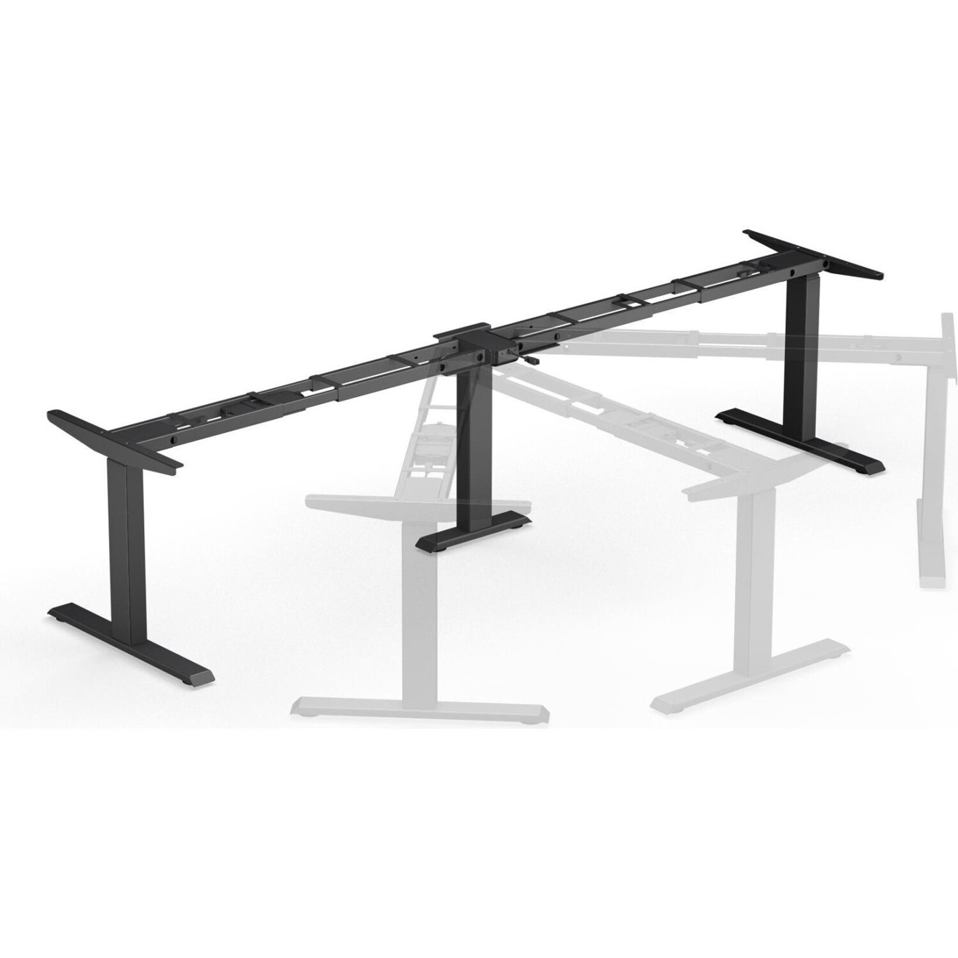 BMB E-Corner Schreibtisch | 64-129cm | Schwarz