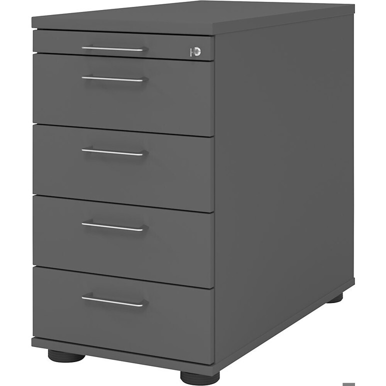 CASAVANTI Pro Standcontainer mit 1 Utensilienschub und 4 Materialschüben - Graphit (VSC50/G/G/BS)