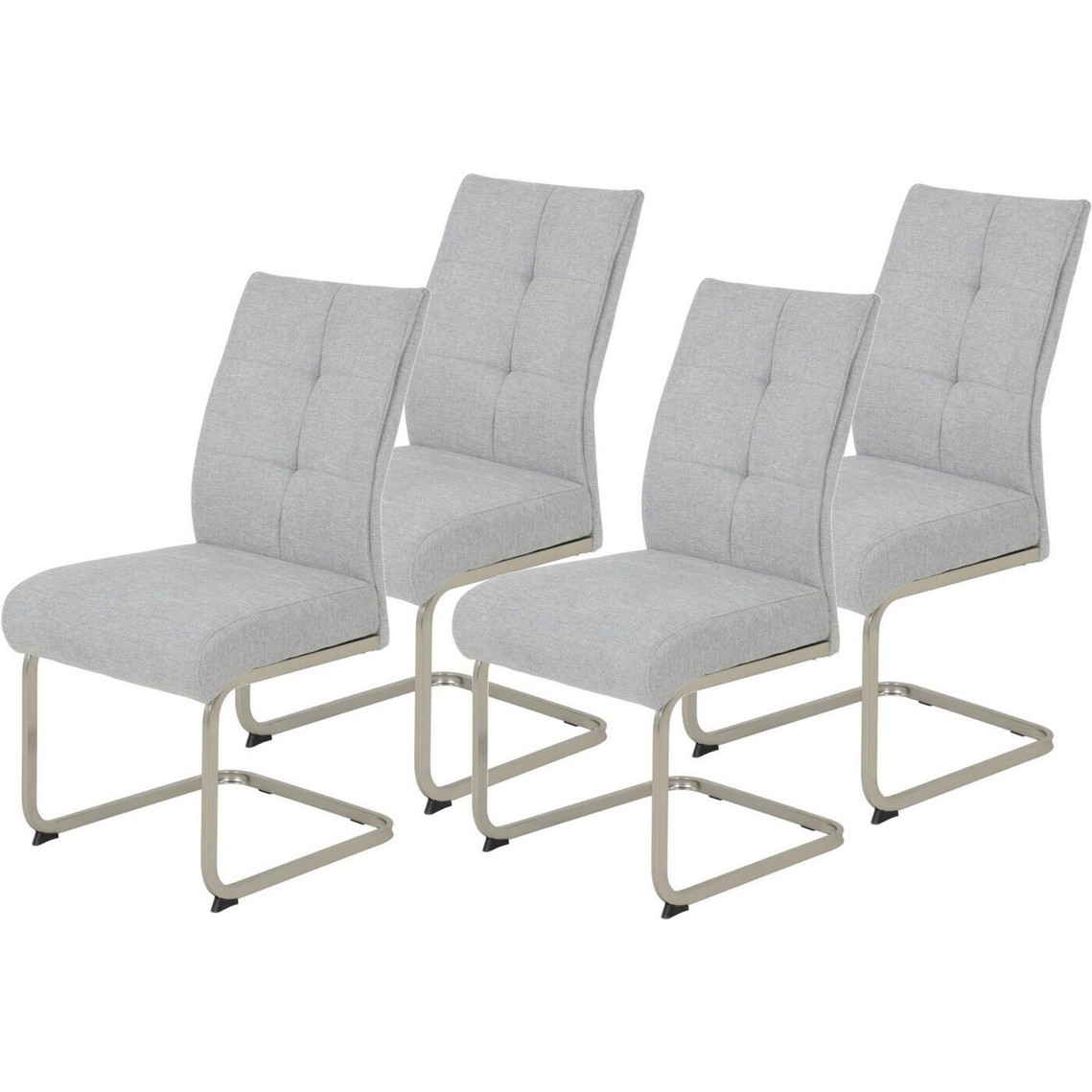 Hela Freischwinger Ines - 4er Set - 50x66 cm - Grau mit Edelstahloptik