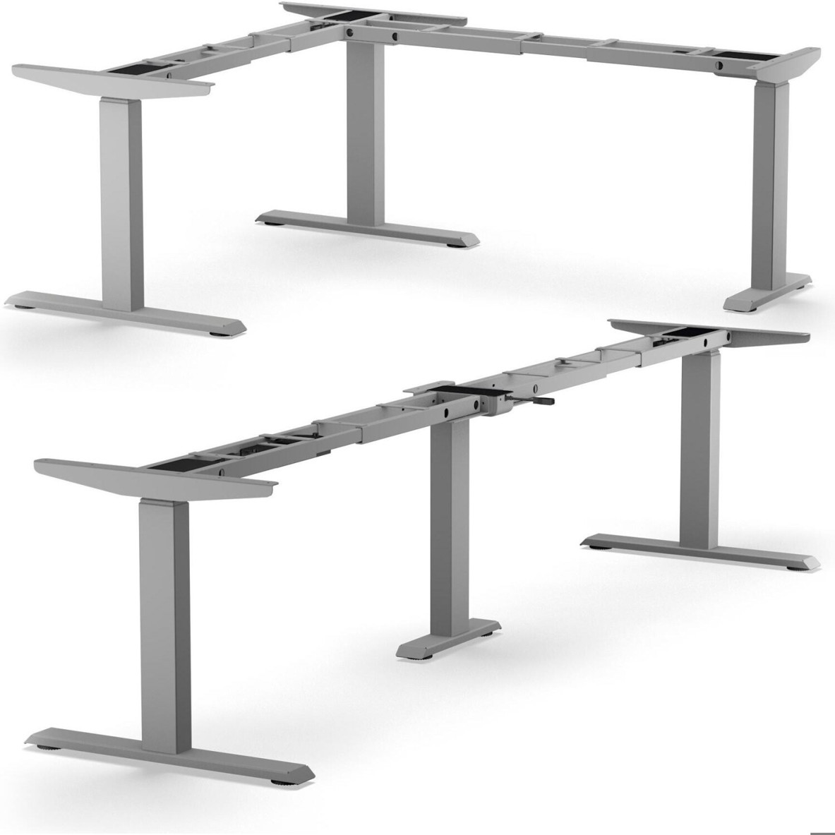 BMB E-Corner 3 Schreibtisch - 64-129 cm - Silber