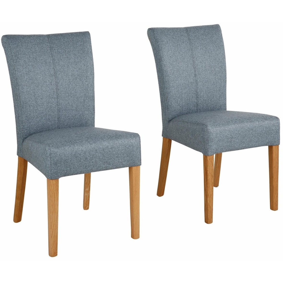 Home Affaire Esszimmerstuhl Queen - 6er Set Polsterstuhl (46x93x64 cm) - Webstoff, Massivholz - Blau (Petrol) / Eichefarben