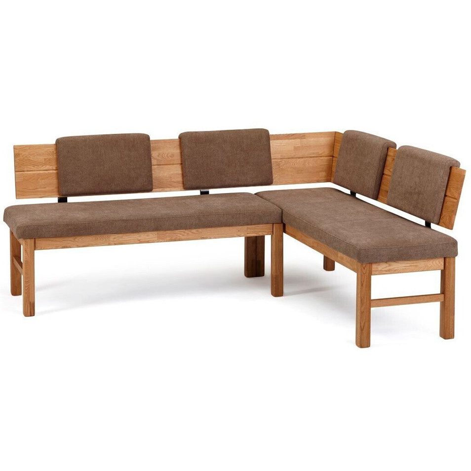 Eckbank Danny aus massiver Wildeiche – 194x155x84 cm, geölt/Braun