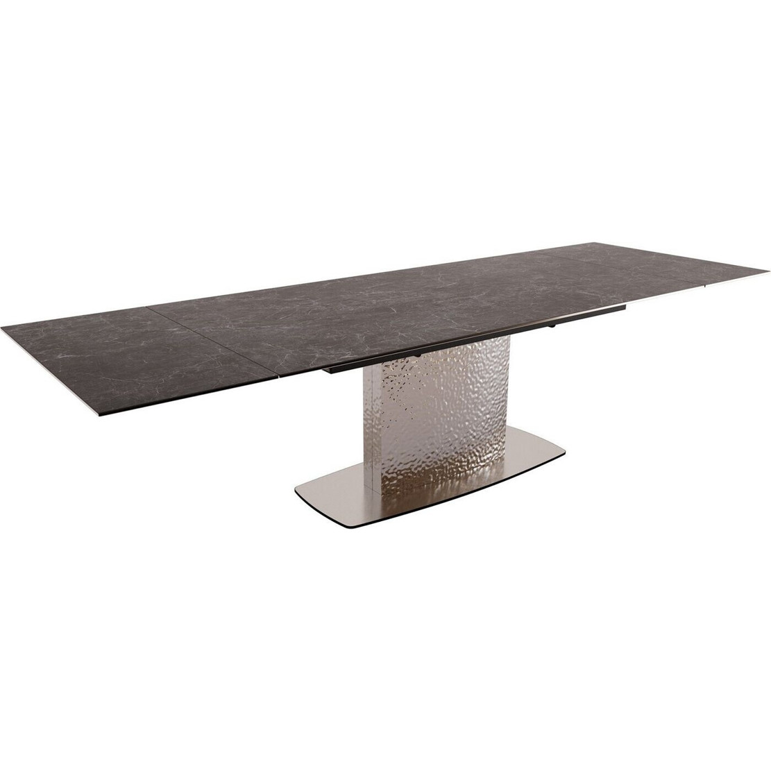 DeLife Esstisch Edge - Erweiterbar 200-300x100 cm mit Keramik Laminam in Nero Greco (37988)