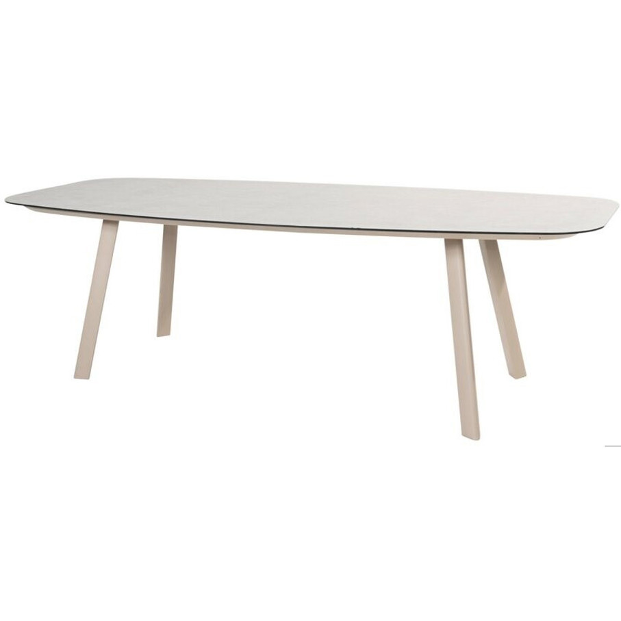 4Seasons Manolo Gartentisch 240x103 cm - Aluminium/Glaskeramik - Hellgrau