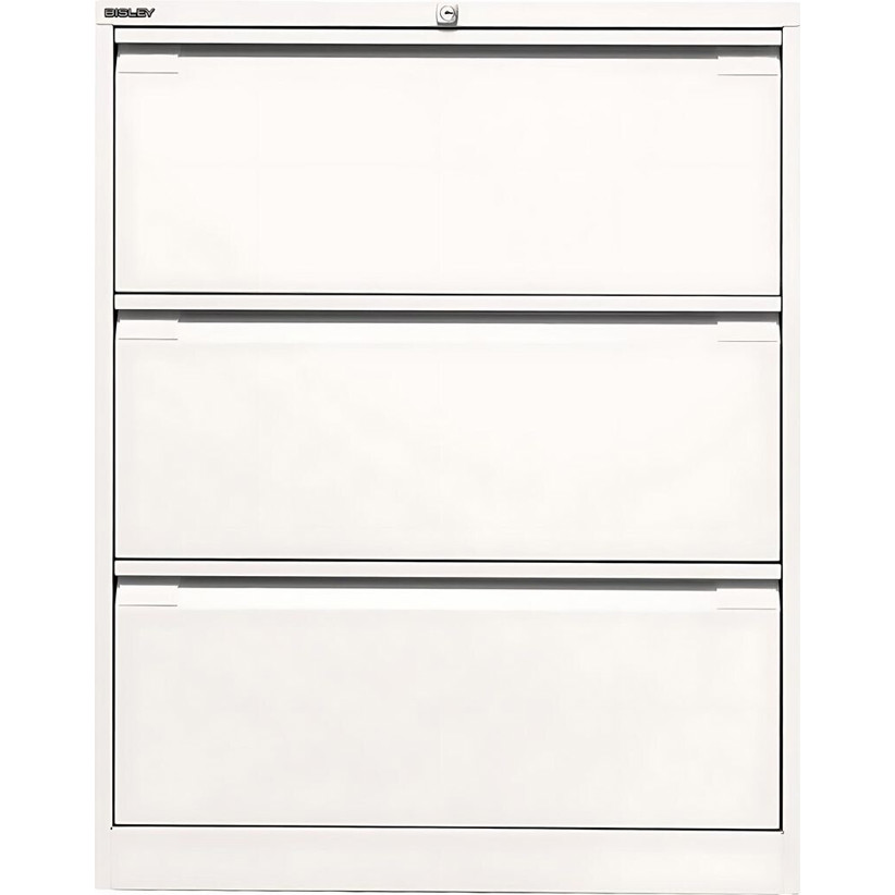 Bisley Doppelbahniger Hängeregistraturschrank in Weiß (DF3 696) - Büroschrank für effiziente Archivierung