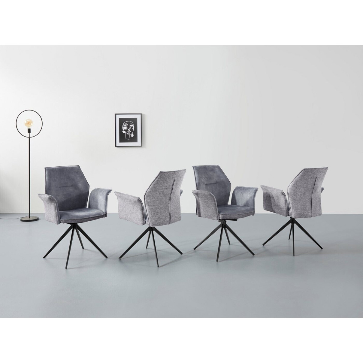 Hela Esszimmersessel SUSANNE - 4er Set - Grau Vintage - 65x92x64 cm - Stilvolle Stühle für Ihr Esszimmer