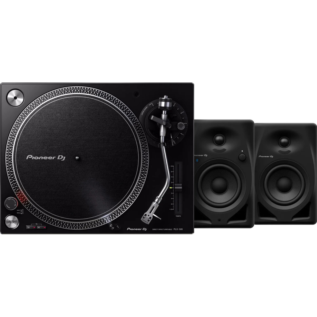 Pioneer PLX-500 DJ-Plattenspieler mit DM-40D-BT Lautsprechern