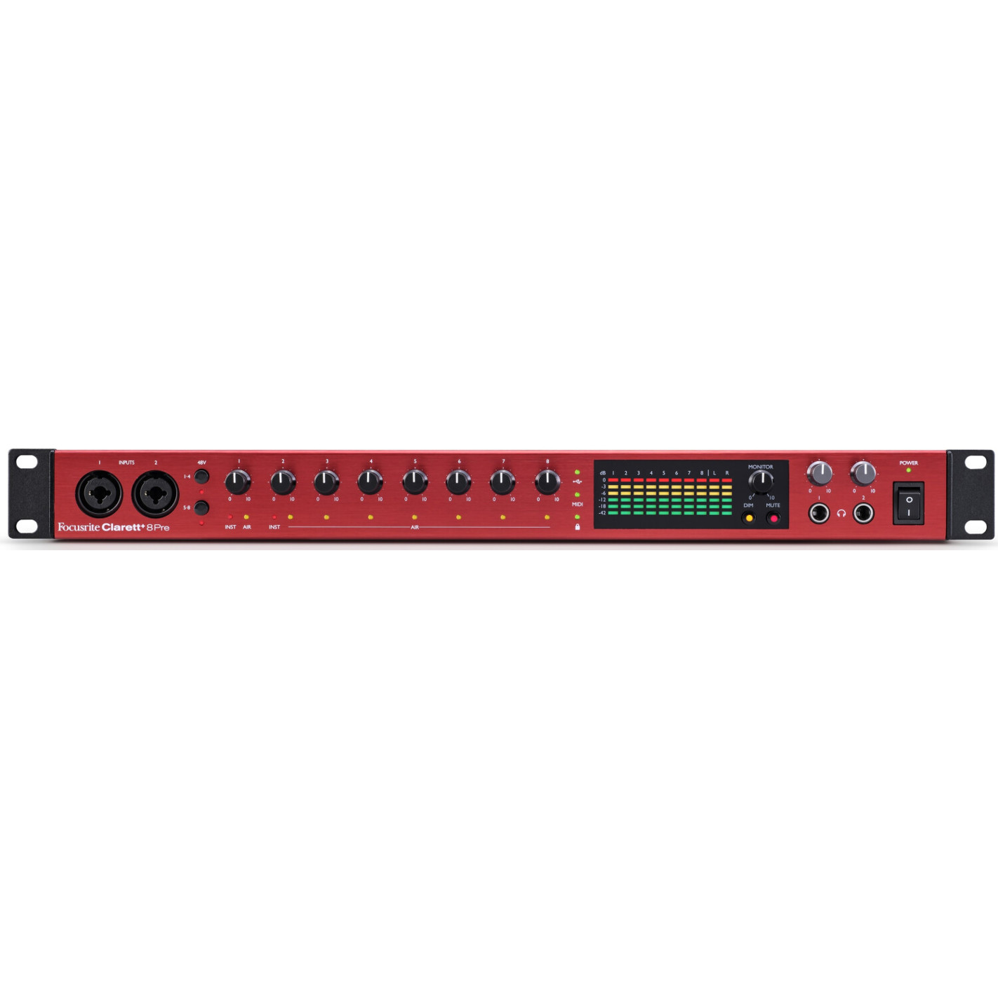 Focusrite Clarett+ 8Pre – Professionelles Audio-Interface mit 8 Eingängen