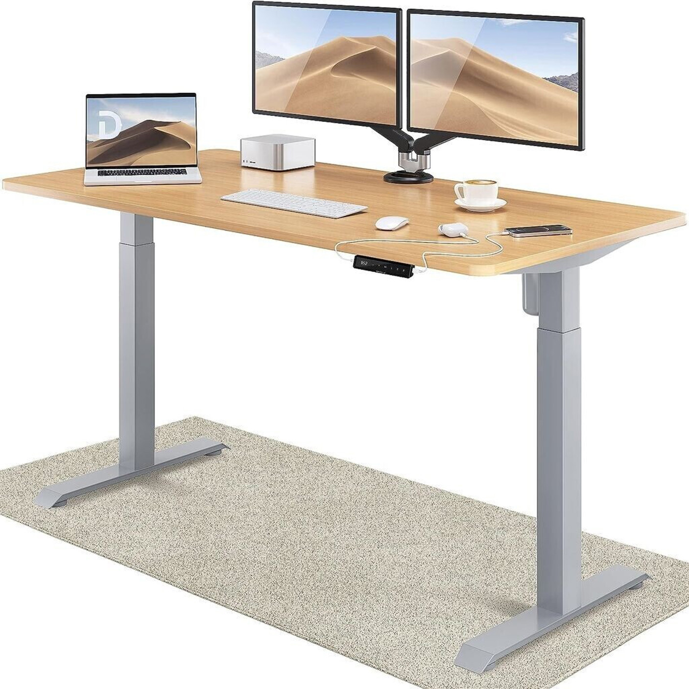 Desktronic Home One Schreibtisch 160x80 cm in Eiche/Grau