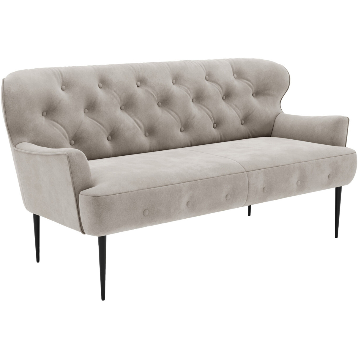 Cavadore Amba 2,5-Sitzer Küchensofa - Hellgrau Mikrofaser (173x97x87 cm)